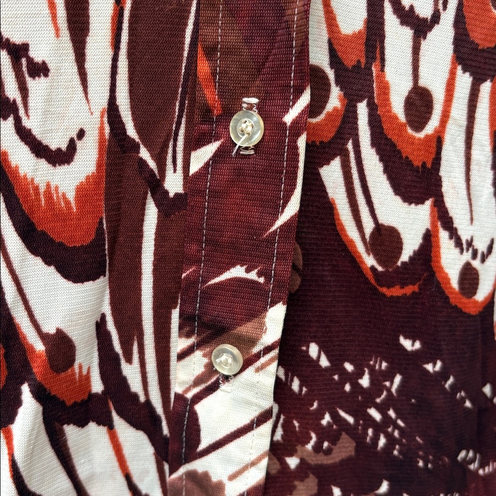 Vintage 1970's Lady Arrow Abstract Print Long Sleeve Button Up Shirt - Picture 5 of 15